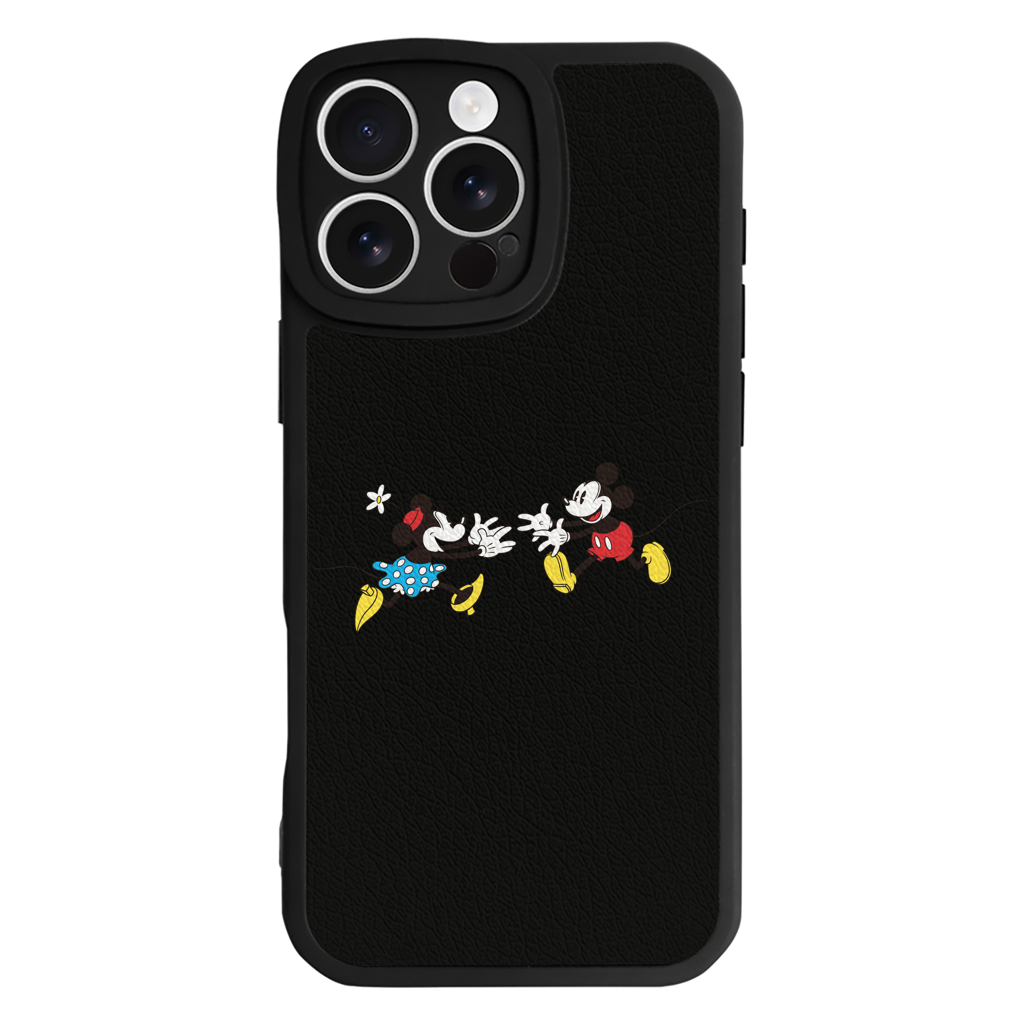 （画像用） ミッキーマウス Mickey Mouse 【iPhone 16シリーズ対応】シリコンスマホケース（レザー調） 材質：シリコン